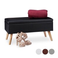 relaxdays Sitztruhe 10025734_46 schwarz Holz 80,0 cm