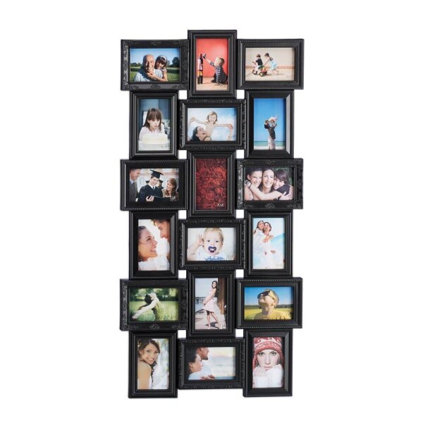 relaxdays  Collage-Bilderrahmen schwarz 54,0 x 104,0 cm, 1 St.