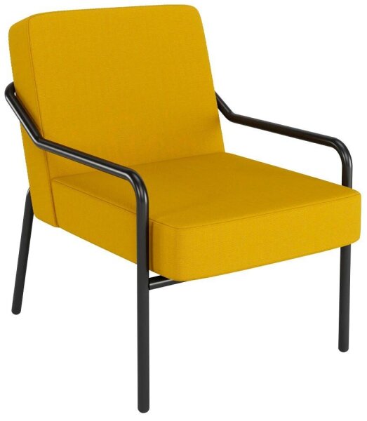 medso powered by PAPERFLOW Sessel MEDSO M gelb schwarz Kunstleder 58,0 x 74,3 x 73,6 cm, 1 St.