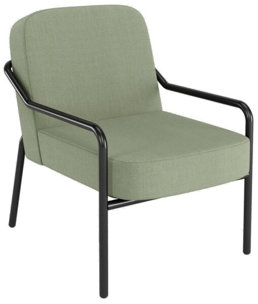 medso powered by PAPERFLOW Sessel MEDSO M Rund grün schwarz Stoff 58,0 x 74,3 x 73,6 cm, 1 St.