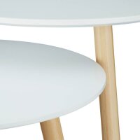relaxdays Beistelltische-Set rund Holz weiß, 2 St.