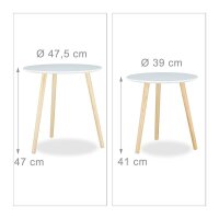relaxdays Beistelltische-Set rund Holz weiß, 2 St.