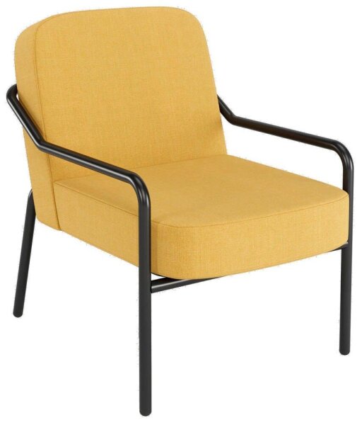 medso powered by PAPERFLOW Sessel MEDSO M Rund gelb schwarz Stoff 58,0 x 74,3 x 73,6 cm, 1 St.