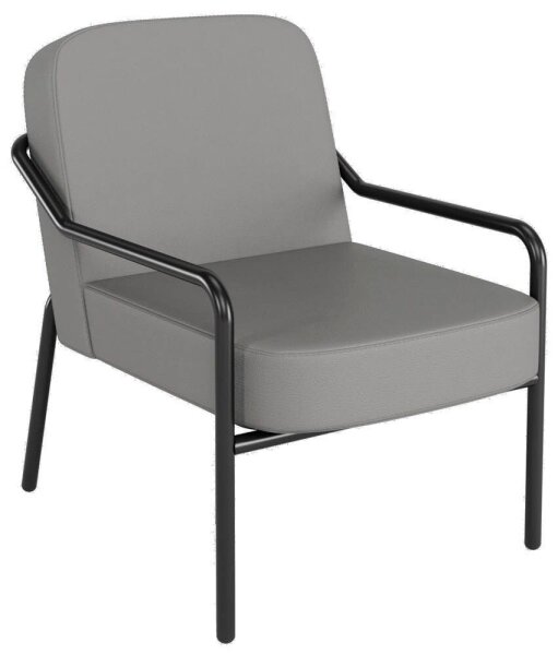 medso powered by PAPERFLOW Sessel MEDSO M Rund grau schwarz Kunstleder 58,0 x 74,3 x 73,6 cm, 1 St.