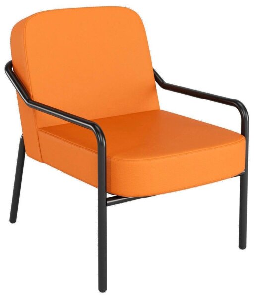 medso powered by PAPERFLOW Sessel MEDSO M Rund orange schwarz Kunstleder 58,0 x 74,3 x 73,6 cm, 1 St.