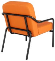 medso powered by PAPERFLOW Sessel MEDSO M Rund orange schwarz Kunstleder 58,0 x 74,3 x 73,6 cm, 1 St.