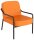 medso powered by PAPERFLOW Sessel MEDSO M Rund orange schwarz Kunstleder 58,0 x 74,3 x 73,6 cm, 1 St.