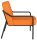 medso powered by PAPERFLOW Sessel MEDSO M Rund orange schwarz Kunstleder 58,0 x 74,3 x 73,6 cm, 1 St.
