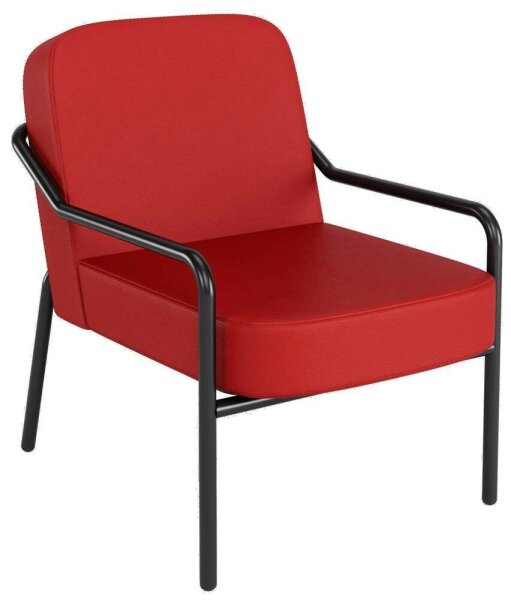medso powered by PAPERFLOW Sessel MEDSO M Rund rot schwarz Kunstleder 58,0 x 74,3 x 73,6 cm, 1 St.