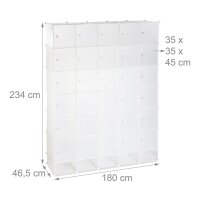 relaxdays Kleiderschrank, 10024527_49 weiß, transparent 180,0 x 46,5 x 234,0 cm, 1 St.