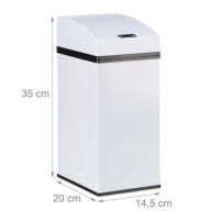 relaxdays Sensor Mülleimer 7,0 l weiß  ( 10022951_49 )