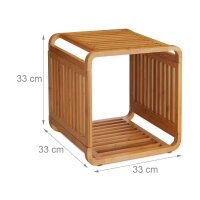relaxdays Beistellregal braun 33,0 x 33,0 x 33,0 cm, 1 St.