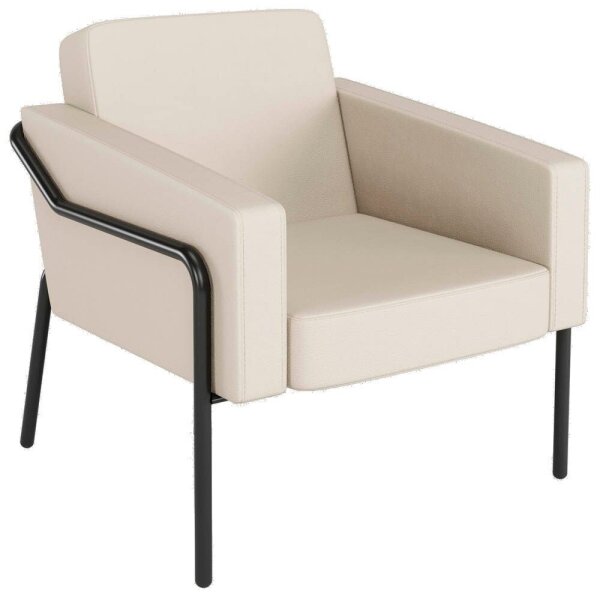 medso powered by PAPERFLOW Sessel MEDSO L creme schwarz Kunstleder 75,0 x 74,3 x 73,6 cm, 1 St.
