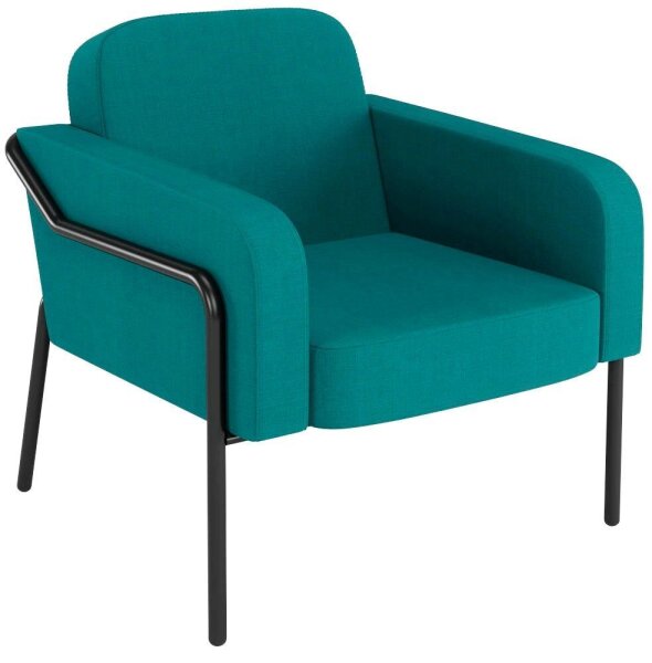 medso powered by PAPERFLOW Sessel MEDSO L Rund blau schwarz Stoff 75,0 x 74,3 x 73,6 cm, 1 St.