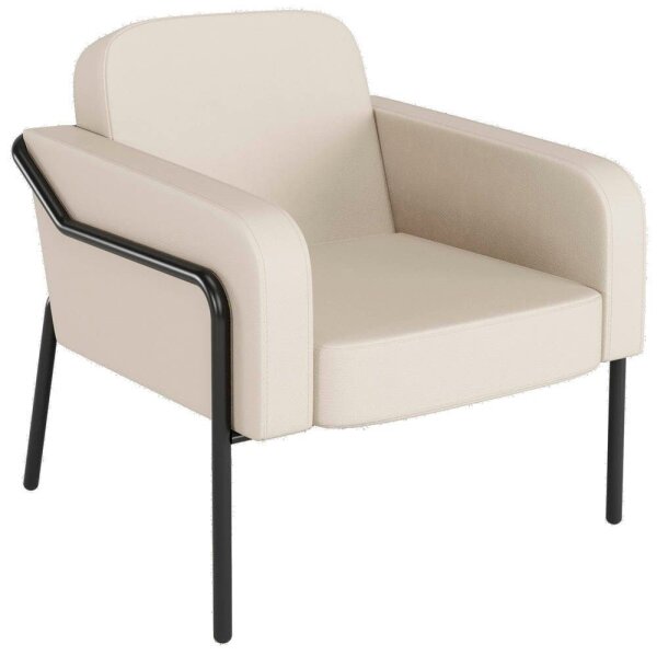 medso powered by PAPERFLOW Sessel MEDSO L Rund creme schwarz Kunstleder 75,0 x 74,3 x 73,6 cm, 1 St.