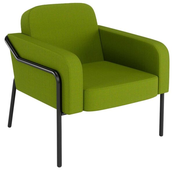 medso powered by PAPERFLOW Sessel MEDSO L Rund grün schwarz Kunststoff 75,0 x 74,3 x 73,6 cm, 1 St.