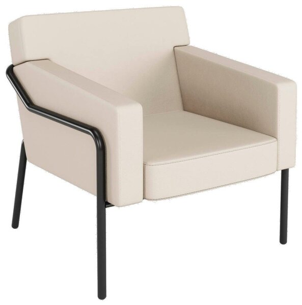 medso powered by PAPERFLOW Sessel MEDSO L creme schwarz Kunstleder 75,0 x 74,3 x 73,6 cm, 1 St.