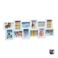 relaxdays  Collage-Bilderrahmen weiß 81,0 x 30,0...