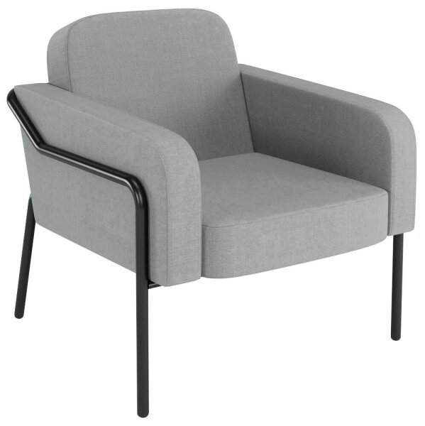 medso powered by PAPERFLOW Sessel MEDSO L Rund grau schwarz Stoff 75,0 x 74,3 x 73,6 cm, 1 St.