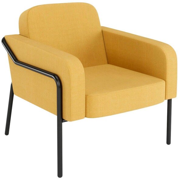 medso powered by PAPERFLOW Sessel MEDSO L Rund gelb schwarz Stoff 75,0 x 74,3 x 73,6 cm, 1 St.