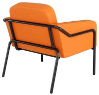 medso powered by PAPERFLOW Sessel MEDSO L Rund orange schwarz Kunstleder 75,0 x 74,3 x 73,6 cm, 1 St.