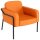medso powered by PAPERFLOW Sessel MEDSO L Rund orange schwarz Kunstleder 75,0 x 74,3 x 73,6 cm, 1 St.