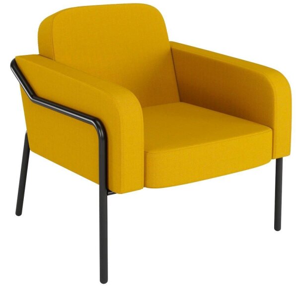 medso powered by PAPERFLOW Sessel MEDSO L Rund gelb schwarz Kunststoff 75,0 x 74,3 x 73,6 cm, 1 St.