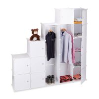 relaxdays Kleiderschrank, 10021971_49 weiß, transparent 145,0 x 36,5 x 180,0 cm, 1 St.