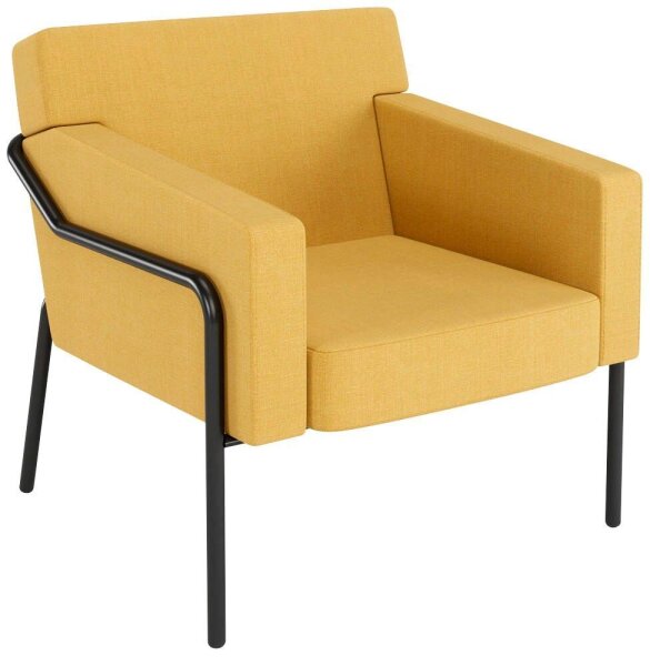 medso powered by PAPERFLOW Sessel MEDSO L gelb schwarz Stoff 75,0 x 74,3 x 73,6 cm, 1 St.