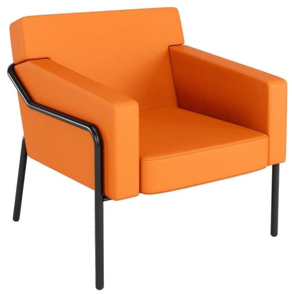 medso powered by PAPERFLOW Sessel MEDSO L orange schwarz Kunstleder 75,0 x 74,3 x 73,6 cm, 1 St.