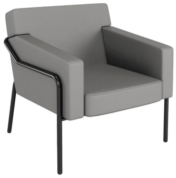 medso powered by PAPERFLOW Sessel MEDSO L grau schwarz Kunstleder 75,0 x 74,3 x 73,6 cm, 1 St.