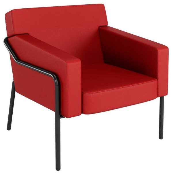 medso powered by PAPERFLOW Sessel MEDSO L rot schwarz Kunstleder 75,0 x 74,3 x 73,6 cm, 1 St.