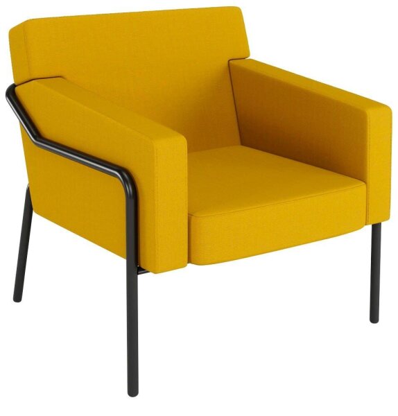 medso powered by PAPERFLOW Sessel MEDSO L gelb schwarz Kunststoff 75,0 x 74,3 x 73,6 cm, 1 St.