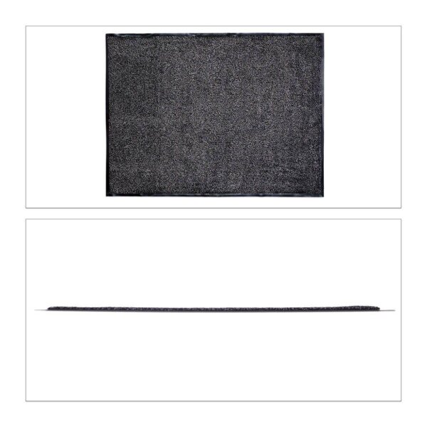 relaxdays Fußmatte schwarz/grau 90,0 x 120,0 cm