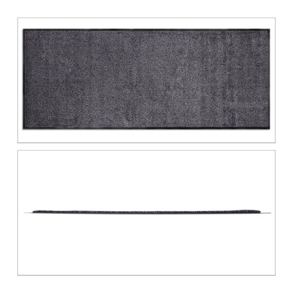 relaxdays Fußmatte schwarz/grau 80,0 x 200,0 cm