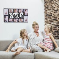 relaxdays  Collage-Bilderrahmen Familie schwarz 72,0 x 36,5 cm, 1 St.