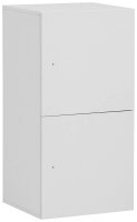 MÖBELPARTNER Spind Locked weiß 159253, 2 Schließfächer 45,4 x 40,7 x 92,6 cm