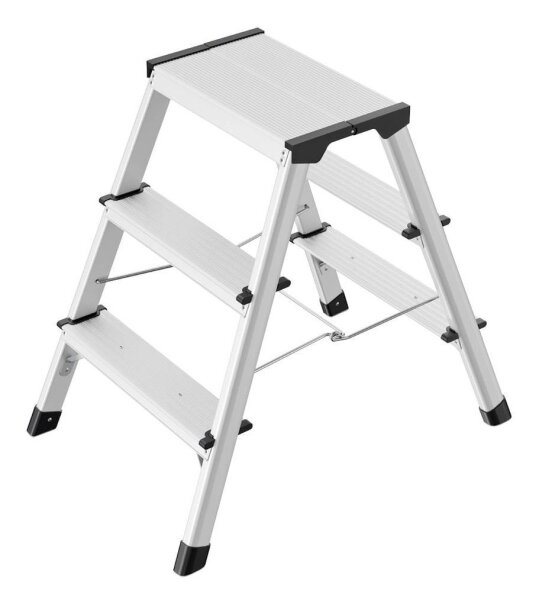 Hailo Klapptritt D60 StandardLine silber 3 Stufen, H: 60,0 cm