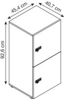 MÖBELPARTNER Spind Locked weiß 702027, 6 Schließfächer 90,8 x 40,7 x 185,2 cm
