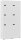 MÖBELPARTNER Spind Locked weiß 702027, 6 Schließfächer 90,8 x 40,7 x 185,2 cm