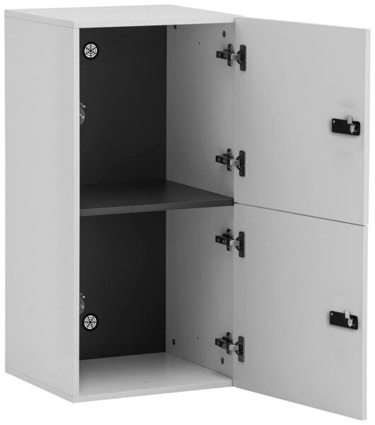 MÖBELPARTNER Spind Locked weiß 159257, 2 Schließfächer 45,4 x 40,7 x 92,6 cm