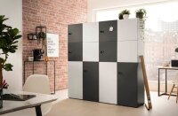 MÖBELPARTNER Spind Locked weiß 159257, 2 Schließfächer 45,4 x 40,7 x 92,6 cm