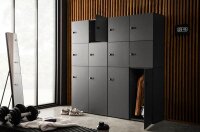 MÖBELPARTNER Spind Locked anthrazit 702028, 6 Schließfächer 90,8 x 40,7 x 185,2 cm