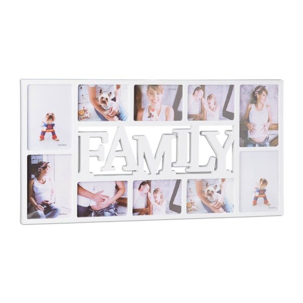 relaxdays  Collage-Bilderrahmen Familie weiß 72,0 x 36,5 cm, 1 St.