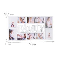 relaxdays  Collage-Bilderrahmen Familie weiß 72,0 x 36,5 cm, 1 St.