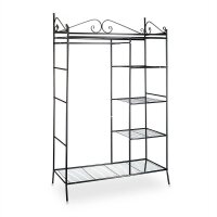 relaxdays Kleiderständer COUNTRY schwarz Metall 105,0 x 172,0 cm, 1 St.