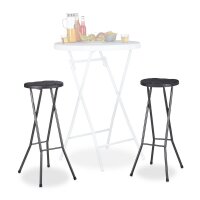 relaxdays Barhocker BASTIAN 10020763_46 schwarz, 2 St.