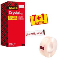 7 + 1 GRATIS: Scotch Crystal Klebefilm kristall-klar 19,0...