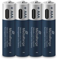 MediaRange USB-Akkus mit Ladekabel Li-Ion Micro AAA 500...