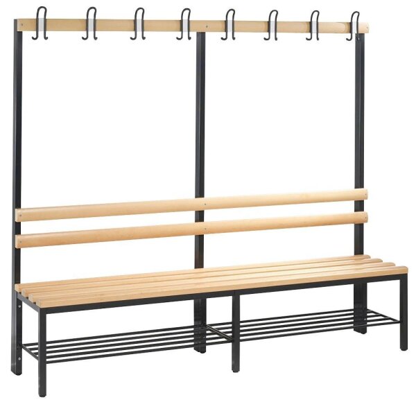CP Garderobenbank mit Haken und Schuhrost Basic 8052-110 S10007 buche Holz 196,0 cm